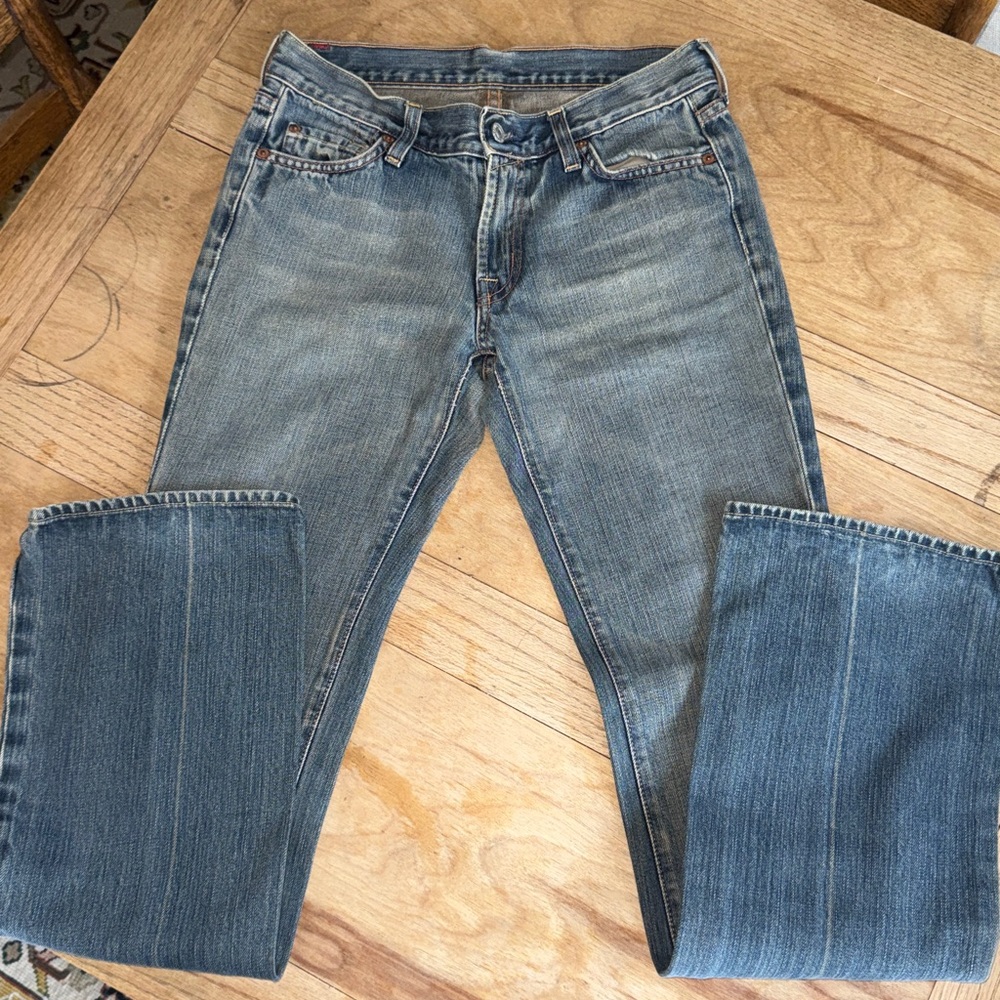 7 for all Mankind, Low Rise Flare Jeans - EUC. No stains or holes! Size 27